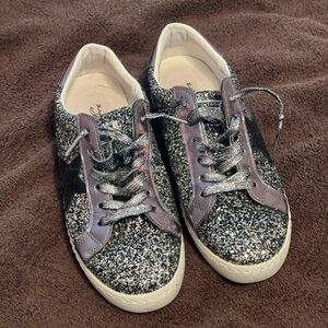 Vintage Havana Black and Silver Glitter Sneakers